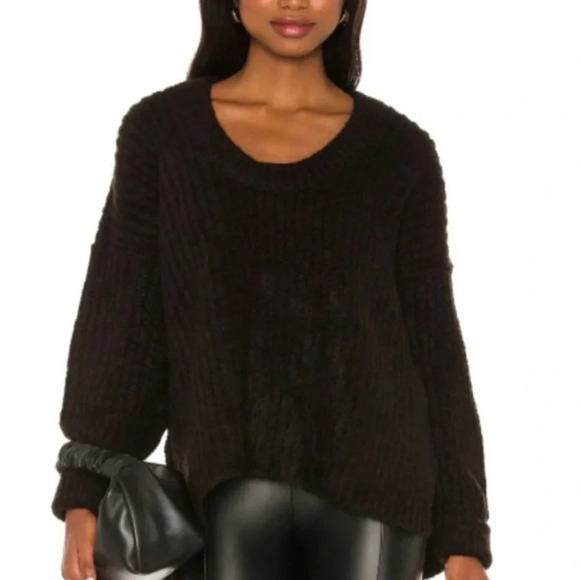 NWT Free People Black Chucky Knit Pullover Sweater - Picture 1 of 16